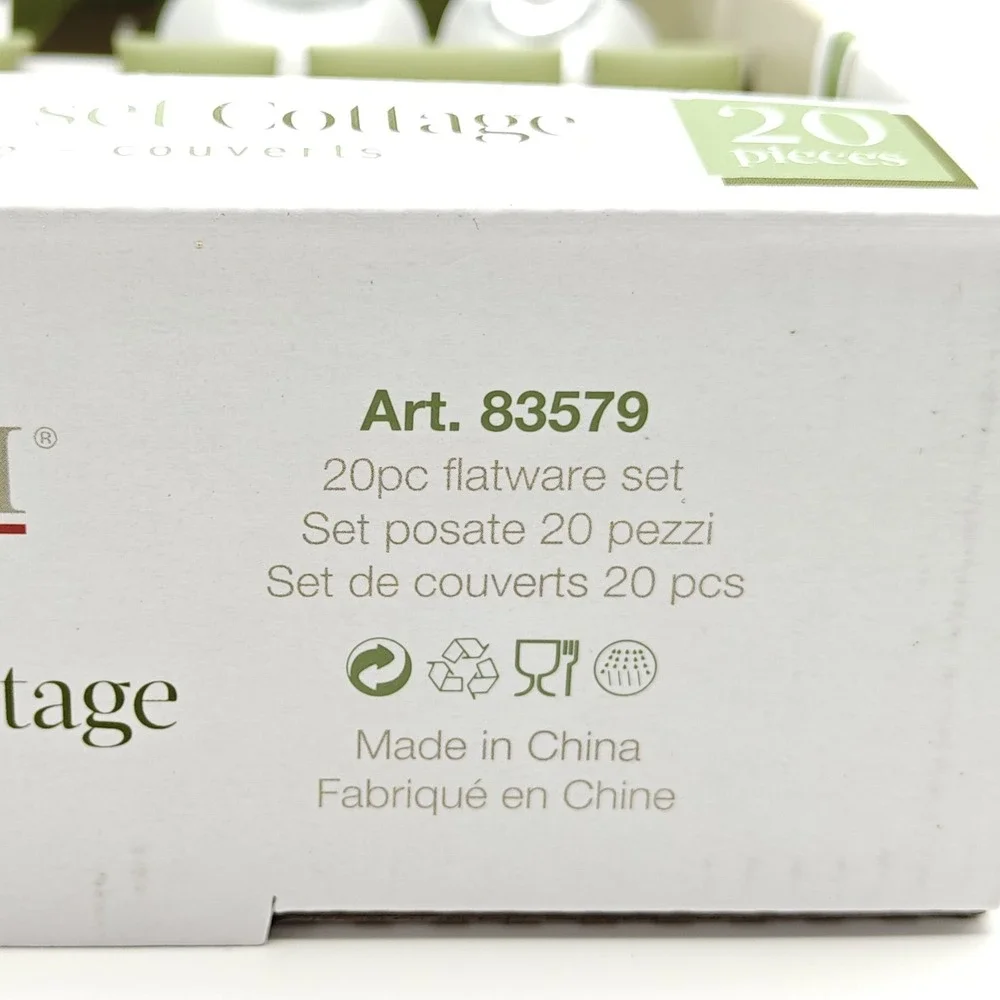 Brandani Italy 20 Piece COTTAGE Stainless Flatware Set Hotel Collection New